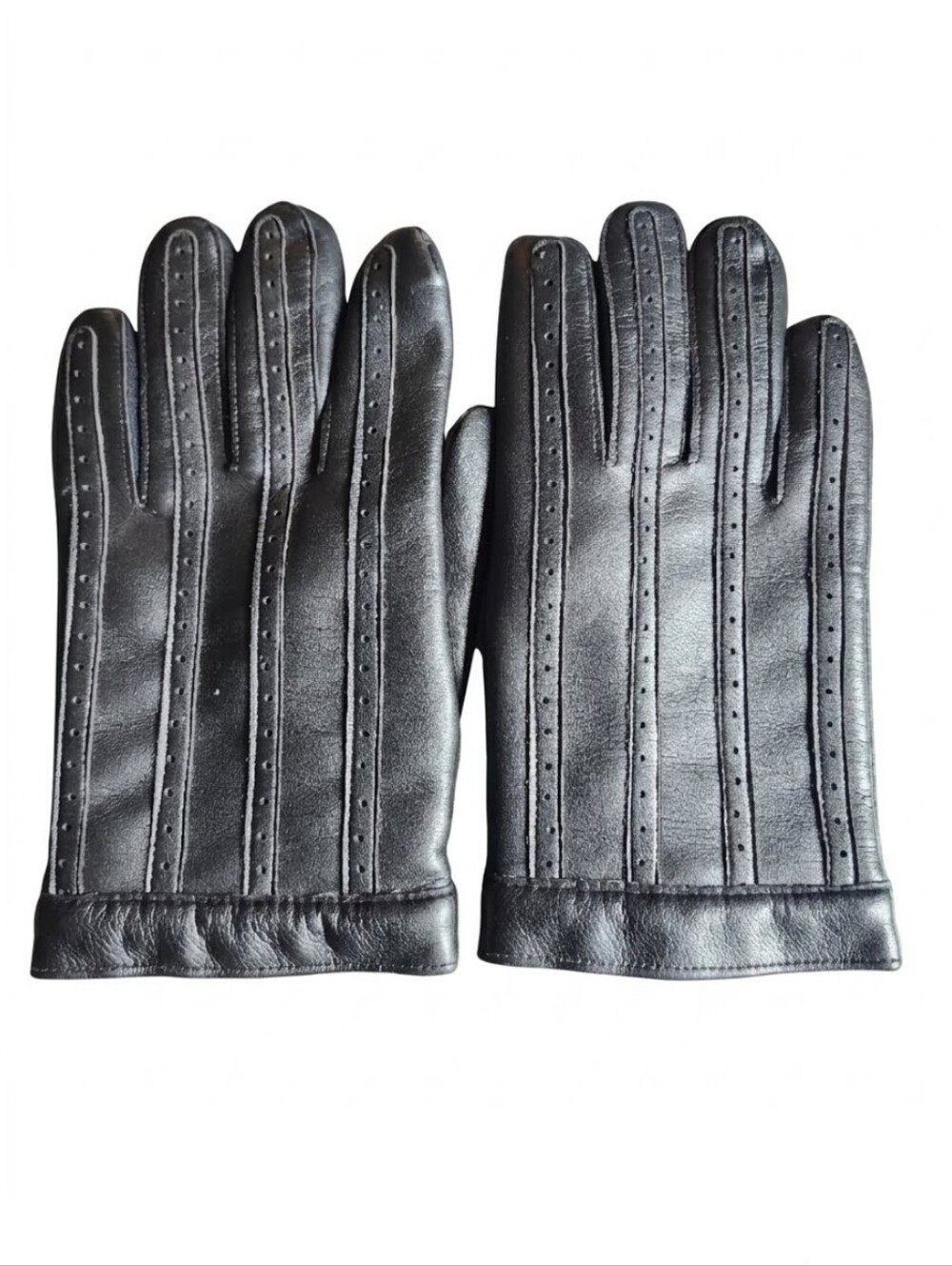 Vtg Avon Men's Black Leather Driving Gloves